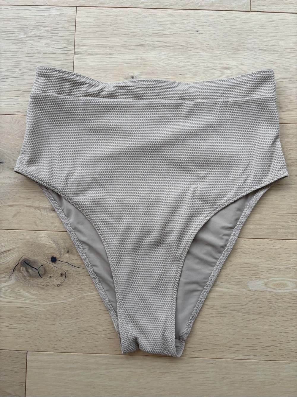 lululemon athletica High-Waist Textured Bikini Bottoms in Beige